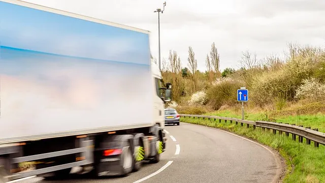 A heavy goods vehicle on the road